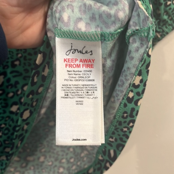 JOULES Green Cecily Shirred Shoulder Blouse - Picture 9 of 10